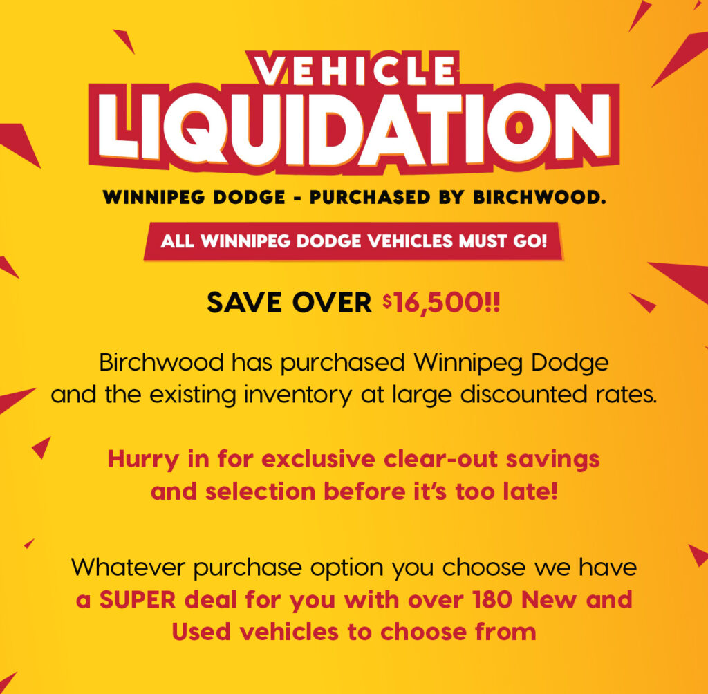 Birchwood Chrysler Dodge Jeep Ram Liquidation Sale