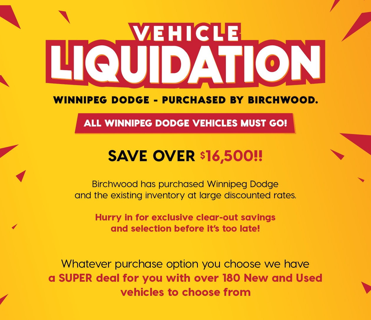 Birchwood Chrysler Dodge Jeep Ram Liquidation Sale